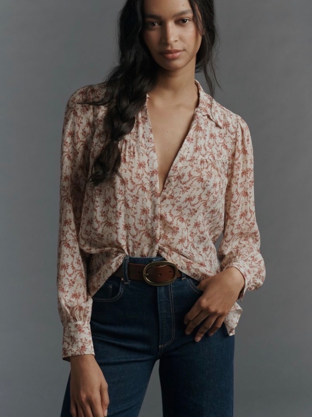 PAIGE gardener silk button-down blouse size XS